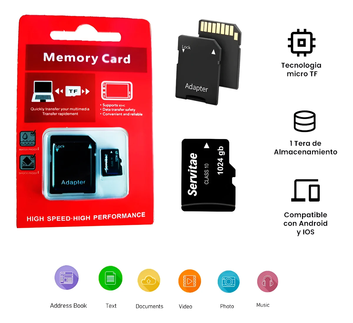 X2 Memoria Micro Tf 1tb Servitae 1 Tera Con Adaptador - Image 7