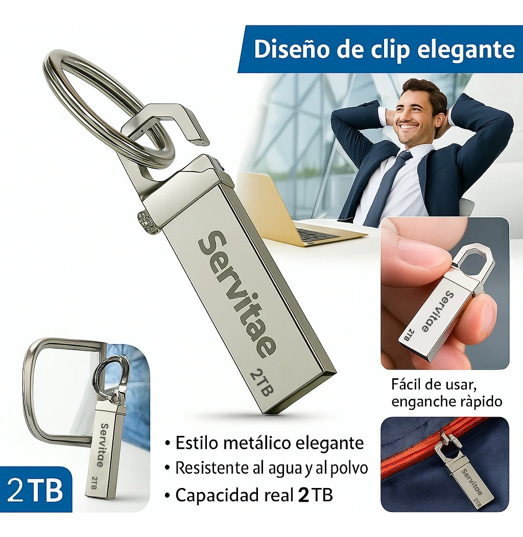 Memoria Usb 2tb Servitae Disco 2 Tera Flash Drive Llavero - Image 8