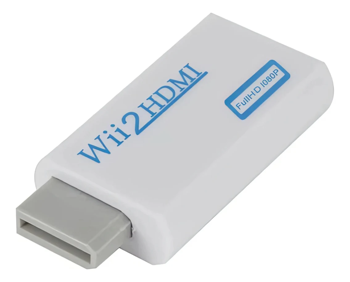 Adaptador para conectar Nintendo Wii a TV HDMI con salida 1080p, incluye convertidor de audio y video compuesto a señal digital