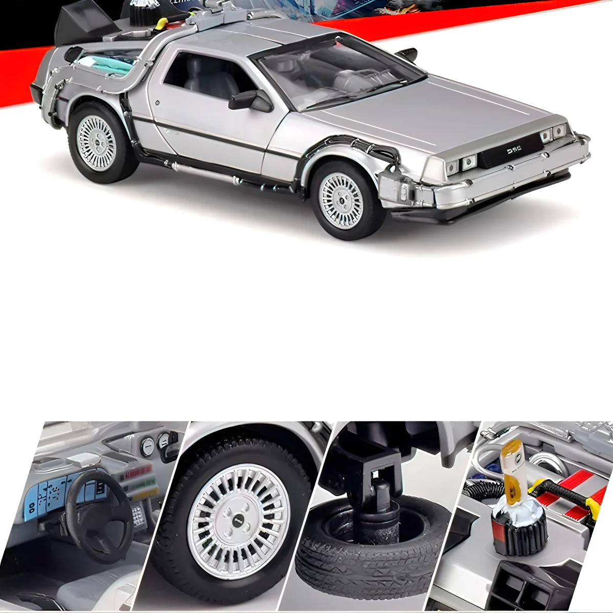 Welly 1/24 Delorean Volver A El Futuro 3 Time Machine Metal - Image 5