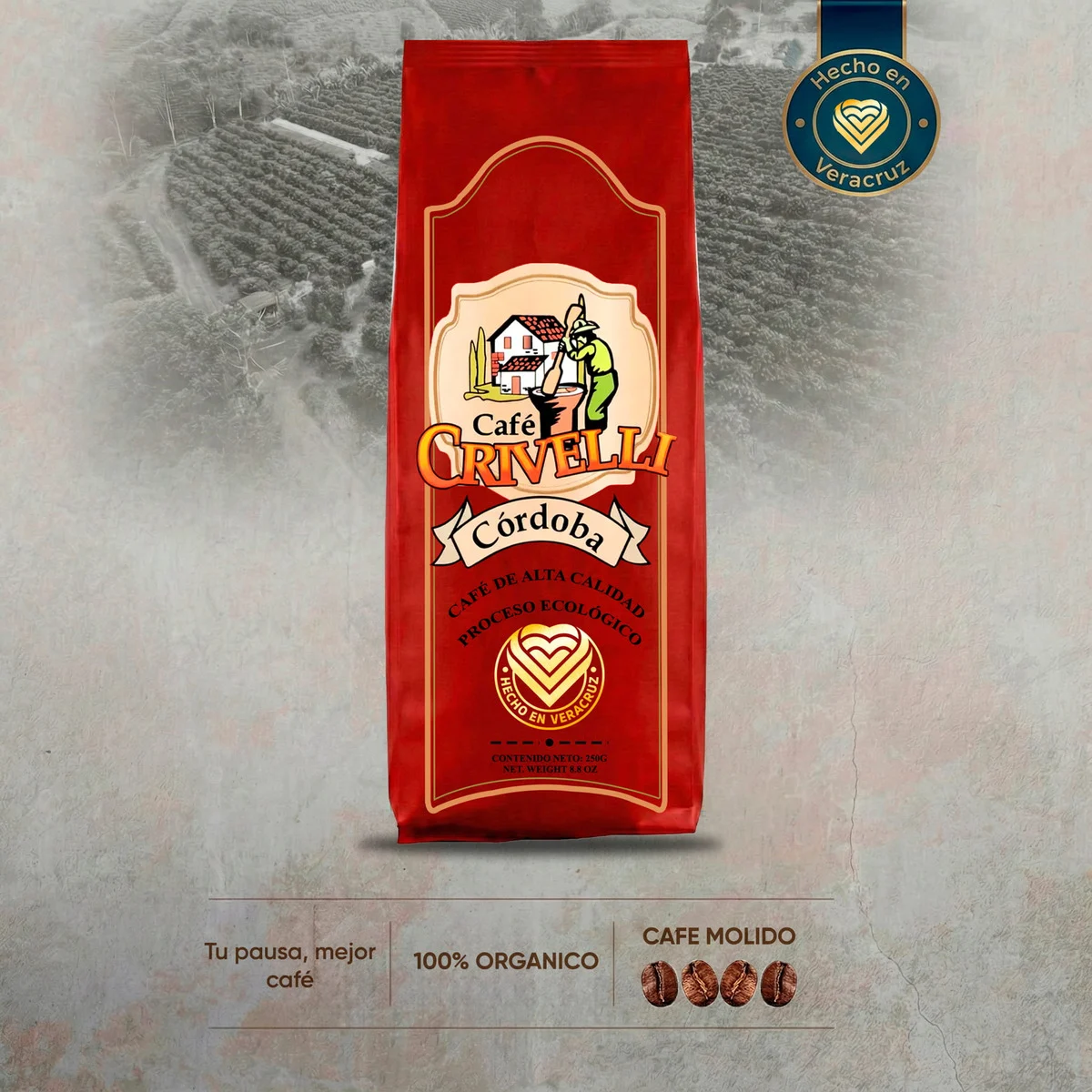 Café Molido 250gr Crivelli Cordoba Ecológico De Exportación - Image 5