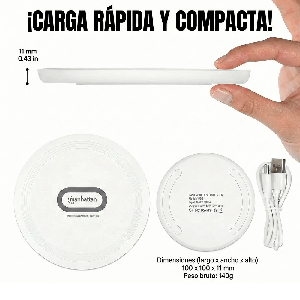 Base De Carga Inalámbrica Manhattan Qi 15 W - Image 2