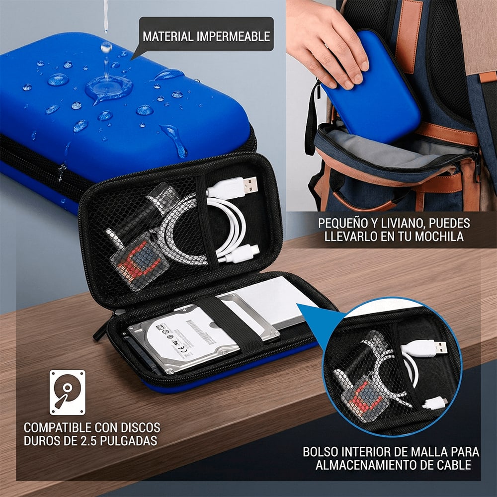 Estuche Brobotix Para Disco Duro 2.5 Azul Rey - Image 3