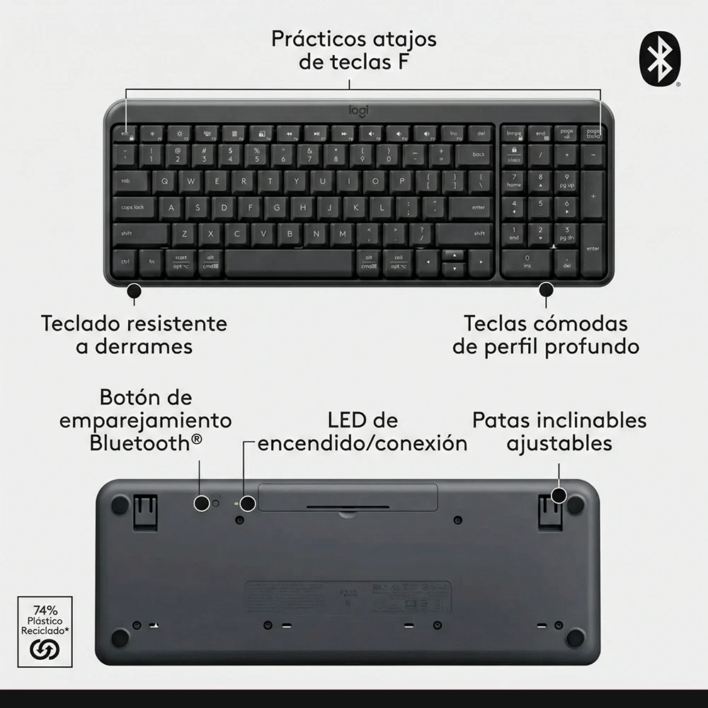 Kit Teclado Mouse Logitech MK250 Español Bluetooth - Image 3