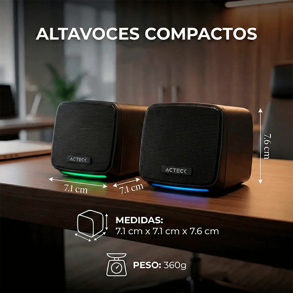 Bocinas Acteck Elant Cube AS430 6W RGB - Image 3