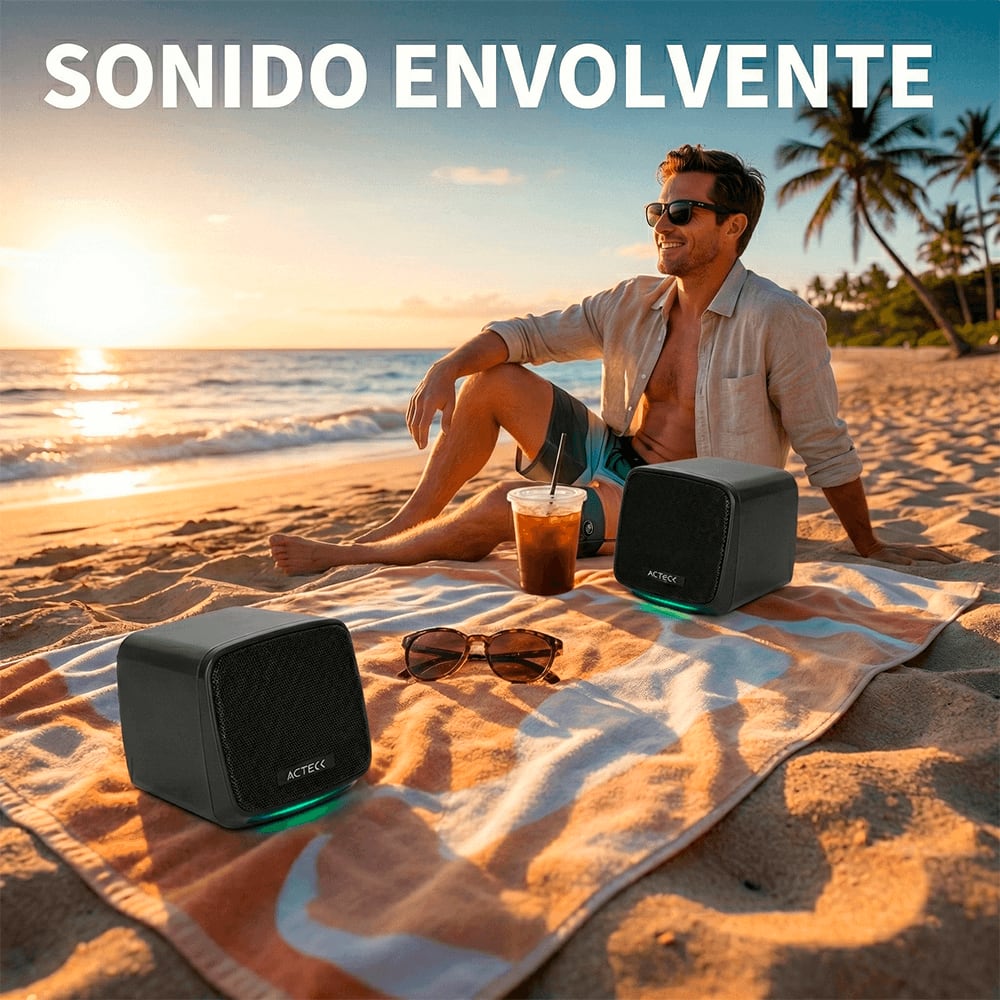 Bocinas Acteck Elant Cube AS430 6W RGB - Image 4