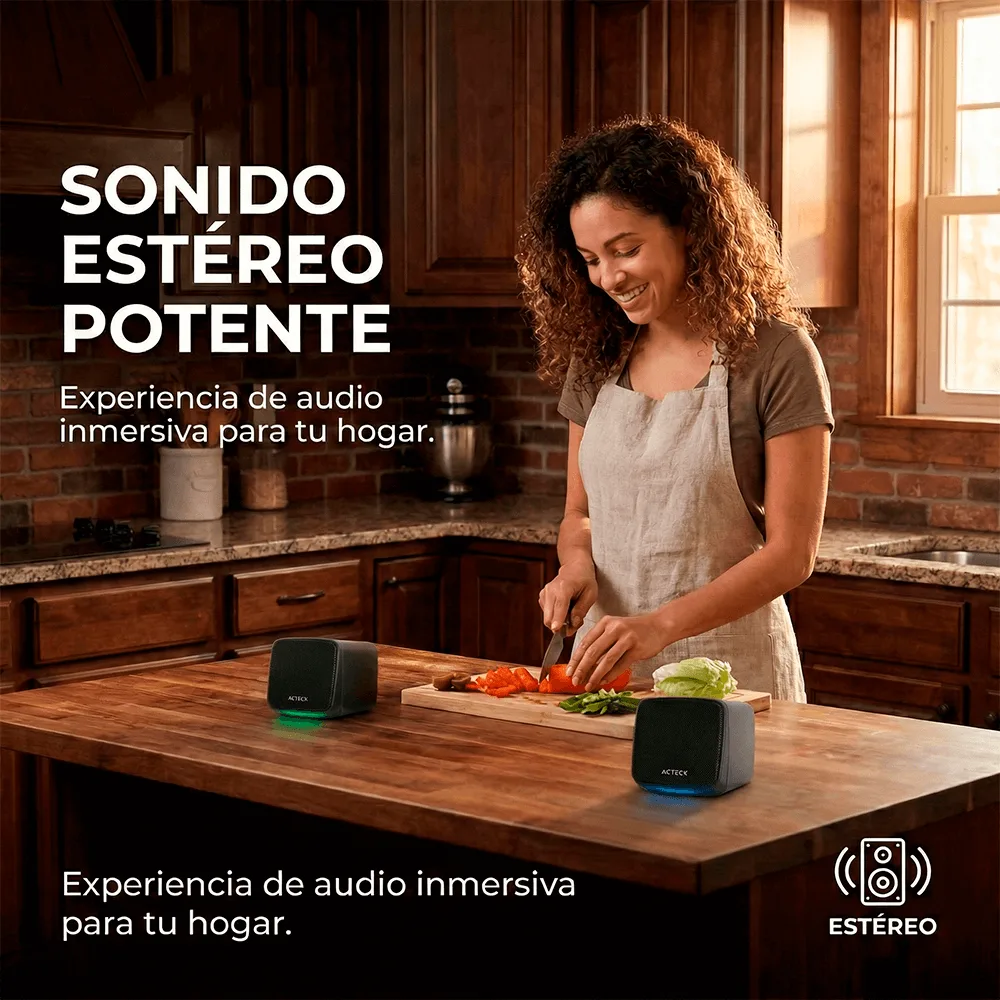Bocinas Acteck Elant Cube AS430 6W RGB - Image 6