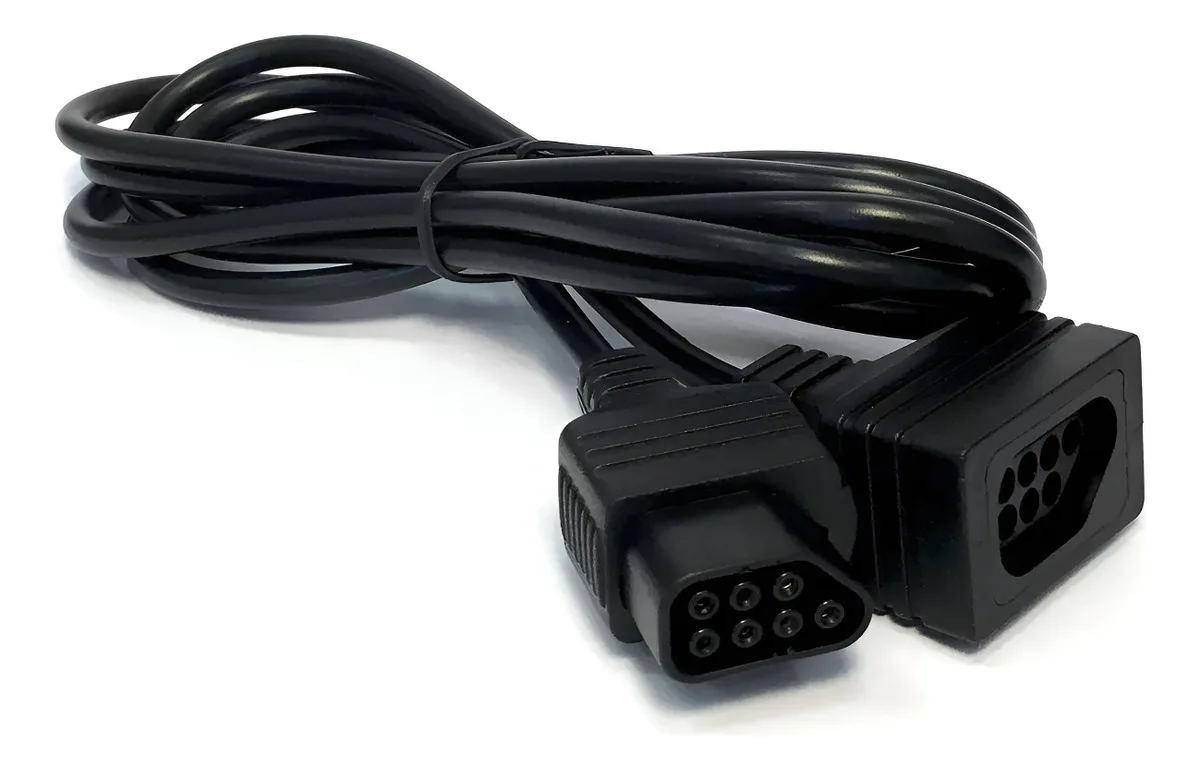 Cable extensor para control de Nintendo NES que permite jugar a mayor distancia de la consola, compatible con controles originales