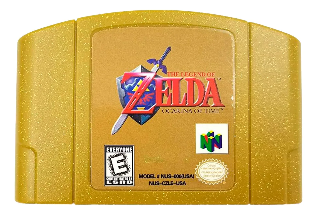 Estuche salva físico dorado para Zelda Ocarina of Time de Nintendo 64, protege y guarda tu cartucho original del clásico juego de aventura