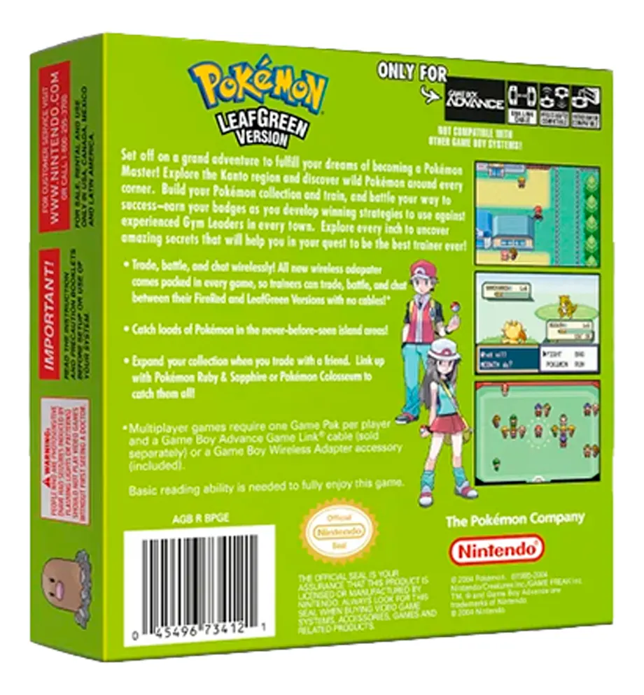 Pokémon Leaf Green Gba Juego Físico En Caja Con Protección - Image 3