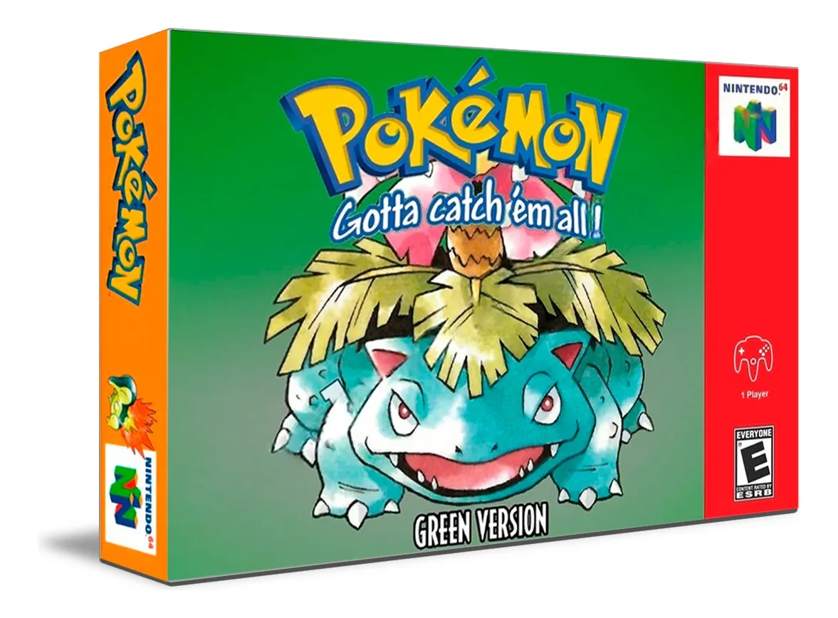 Pokémon Green Version para Nintendo 64, juego clásico de aventura y colección, compatible con consola N64 para revivir la emoción original