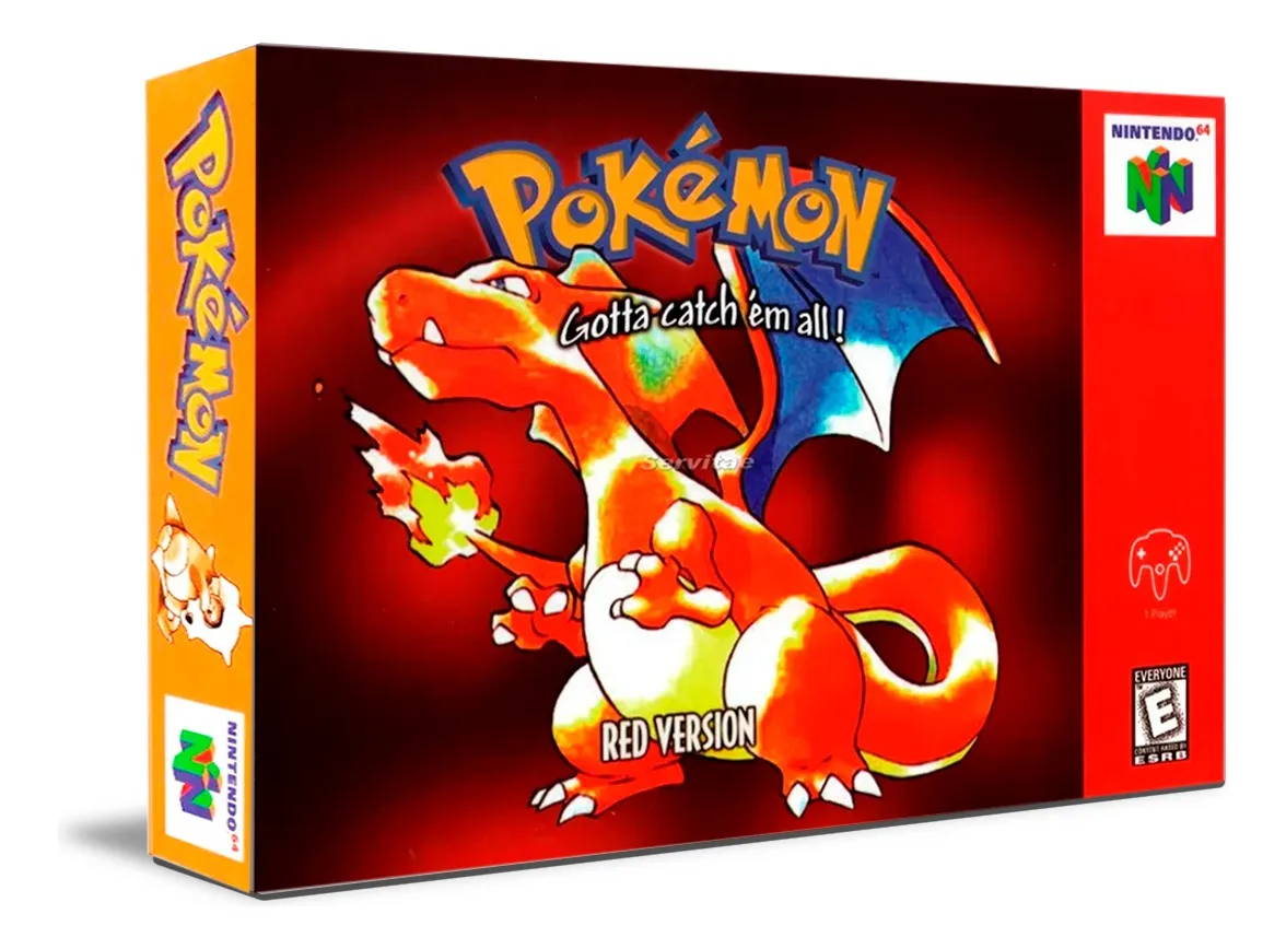 Cartucho de Pokémon Red Version para Nintendo 64, edición clásica de Game Freak, ideal para coleccionistas y fans de la saga Pokémon