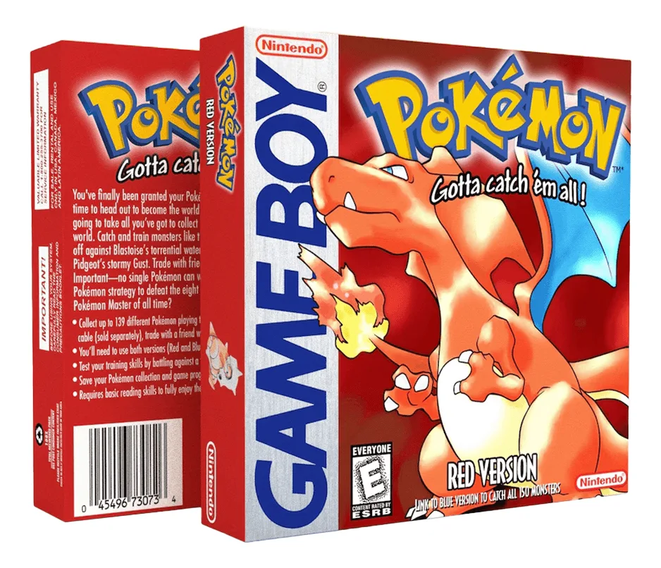 Pokémon Red versión Game Boy original nuevo en caja con protector acrílico, edición clásica para coleccionistas