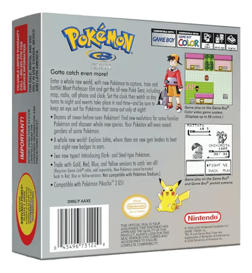 Pokémon Silver Versión Game Boy Nuevo En Caja Con Acrílico - Image 3