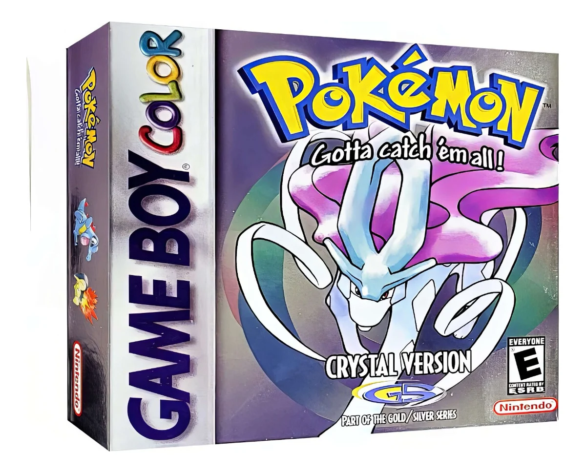 Pokémon Crystal para Game Boy Color, edición nueva y sellada en su caja original con protector acrílico coleccionable