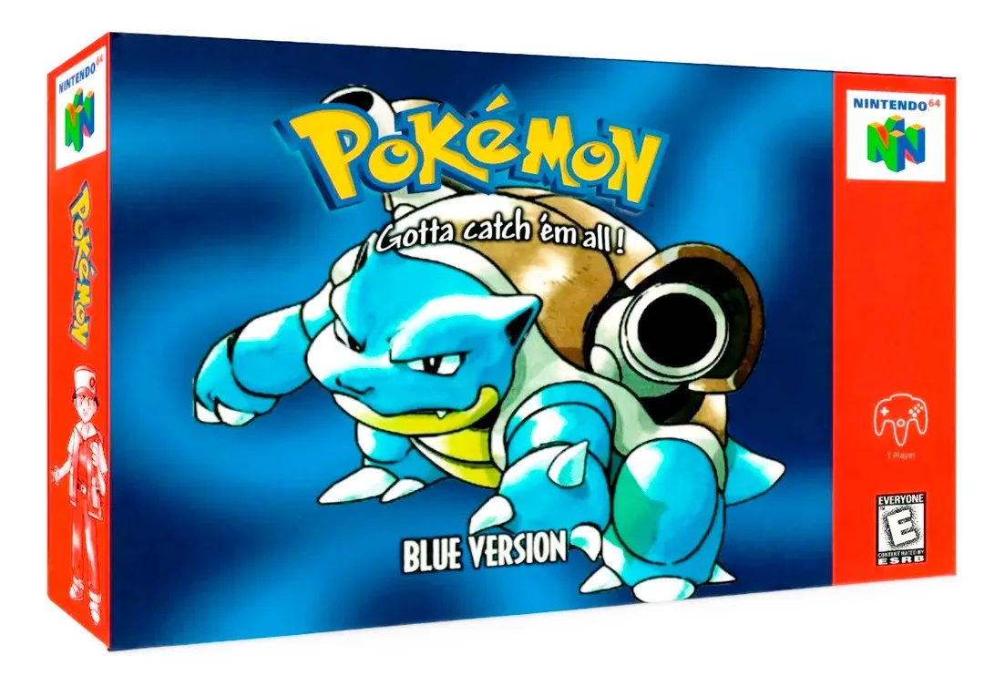 Pokémon Blue Version para Nintendo 64, revive la emoción del juego clásico de aventura y colección en tu consola