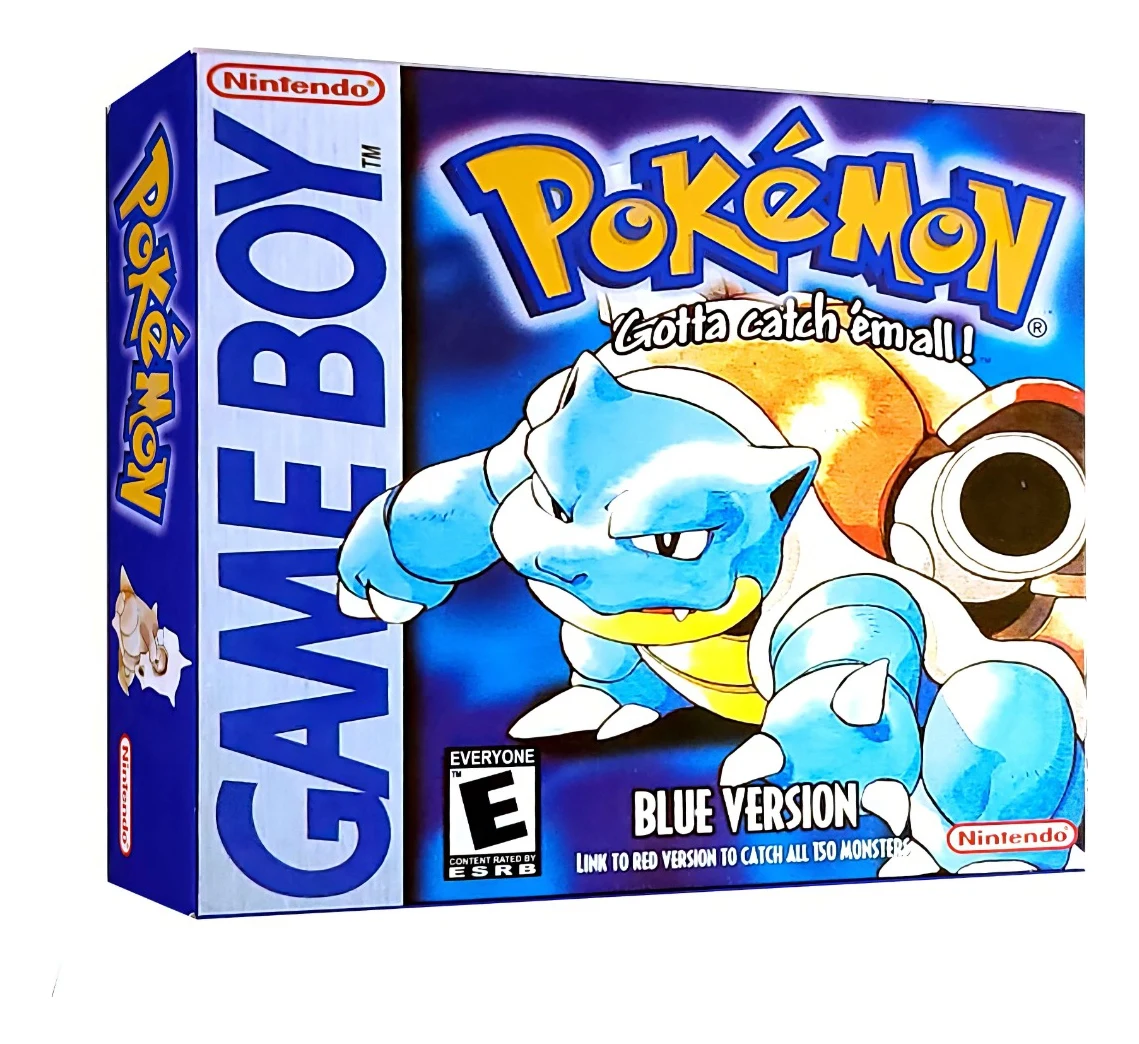 Cartucho original Pokémon Blue Version para Game Boy, nuevo y sellado en caja original con protector acrílico coleccionable