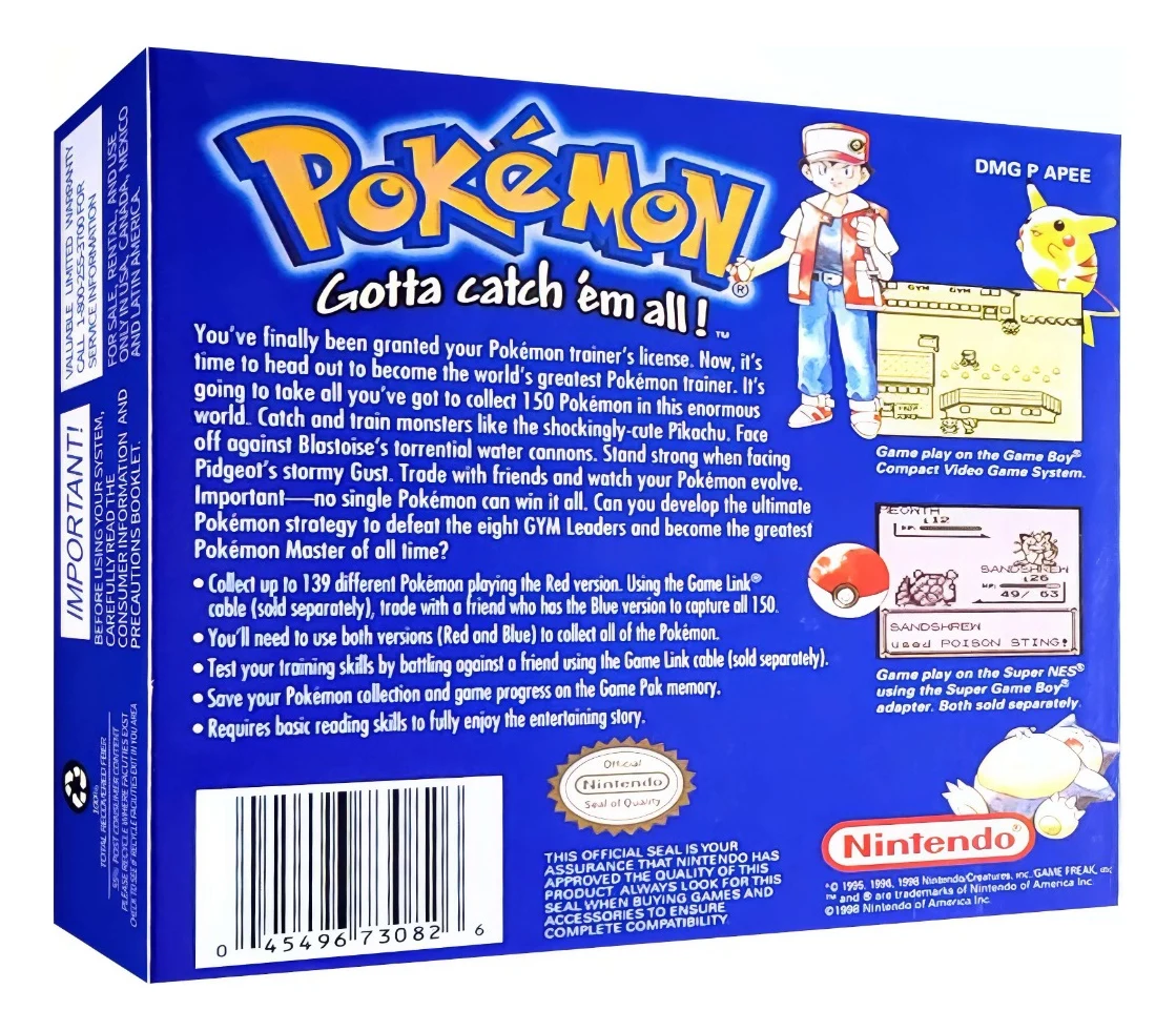 Pokémon Blue Versión Game Boy Nuevo En Caja Con Acrílico - Image 4