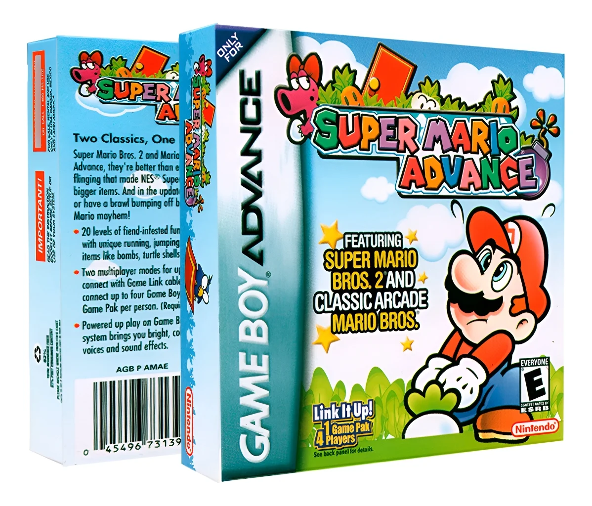 Cartucho físico de Super Mario Advance para Game Boy Advance en su caja original listo para jugar en tu GBA