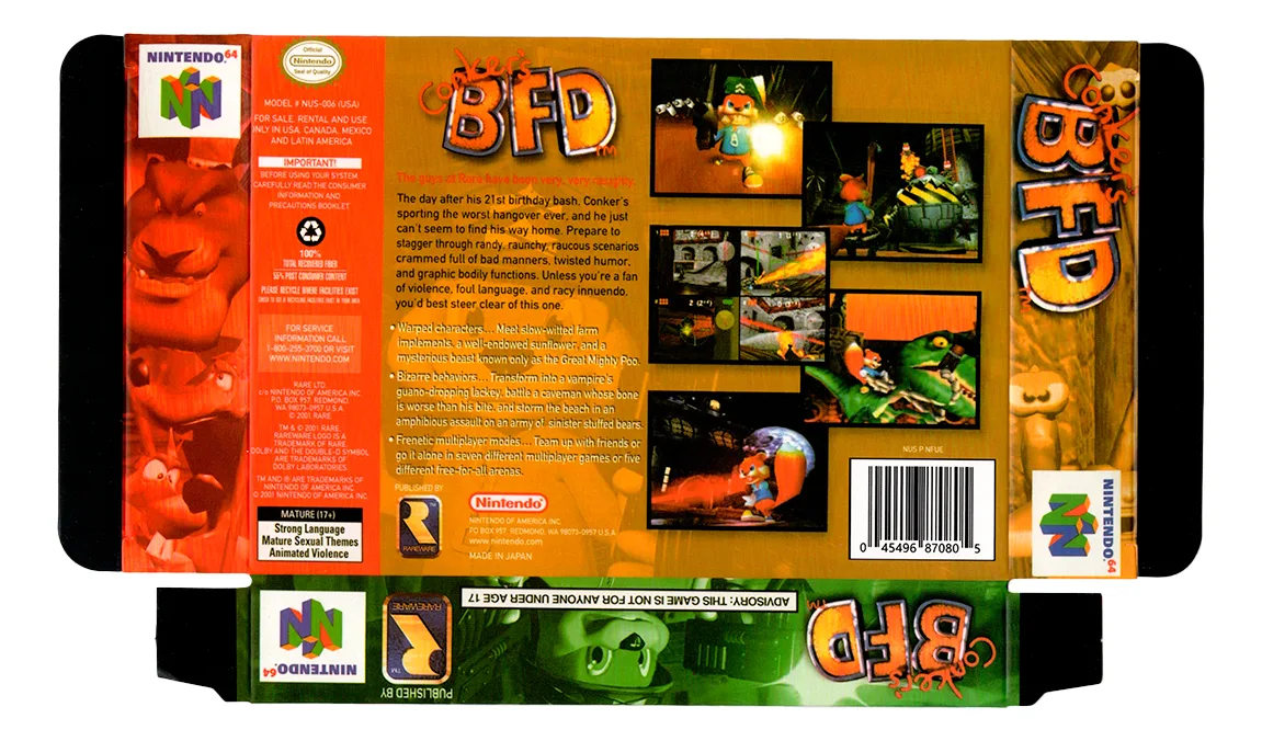 Protector Juegos Retro Caja De Plástico Laminado Conkers - Image 2