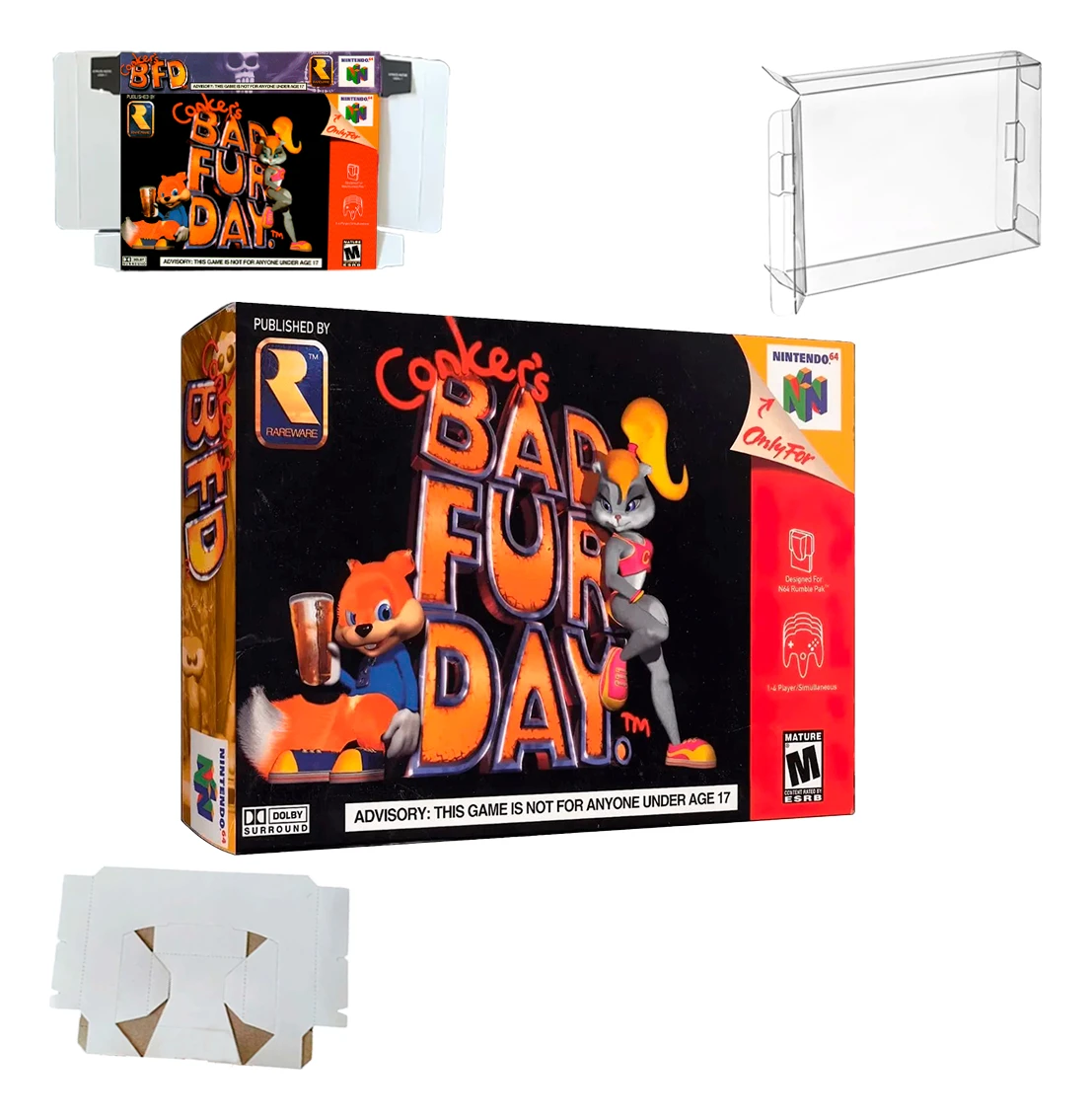 Protector Juegos Retro Caja De Plástico Laminado Conkers - Image 5
