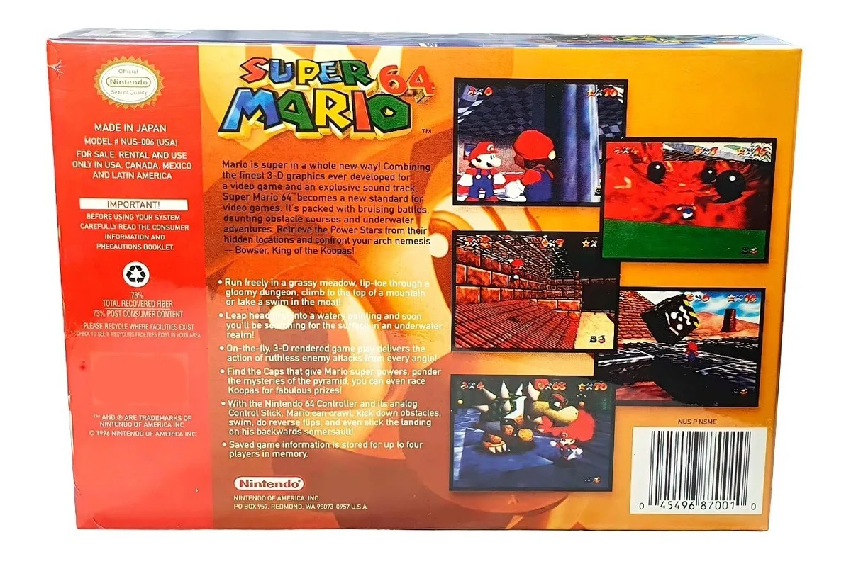 Super Mario 64 Físico En Caja Con Manual Nintendo 64 - Image 4