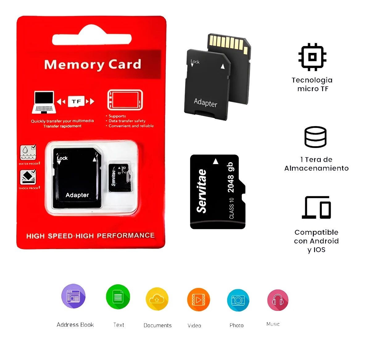 Memoria Micro Tf 2tb Servitae 2 Tera Con Adaptador Servitae - Image 6