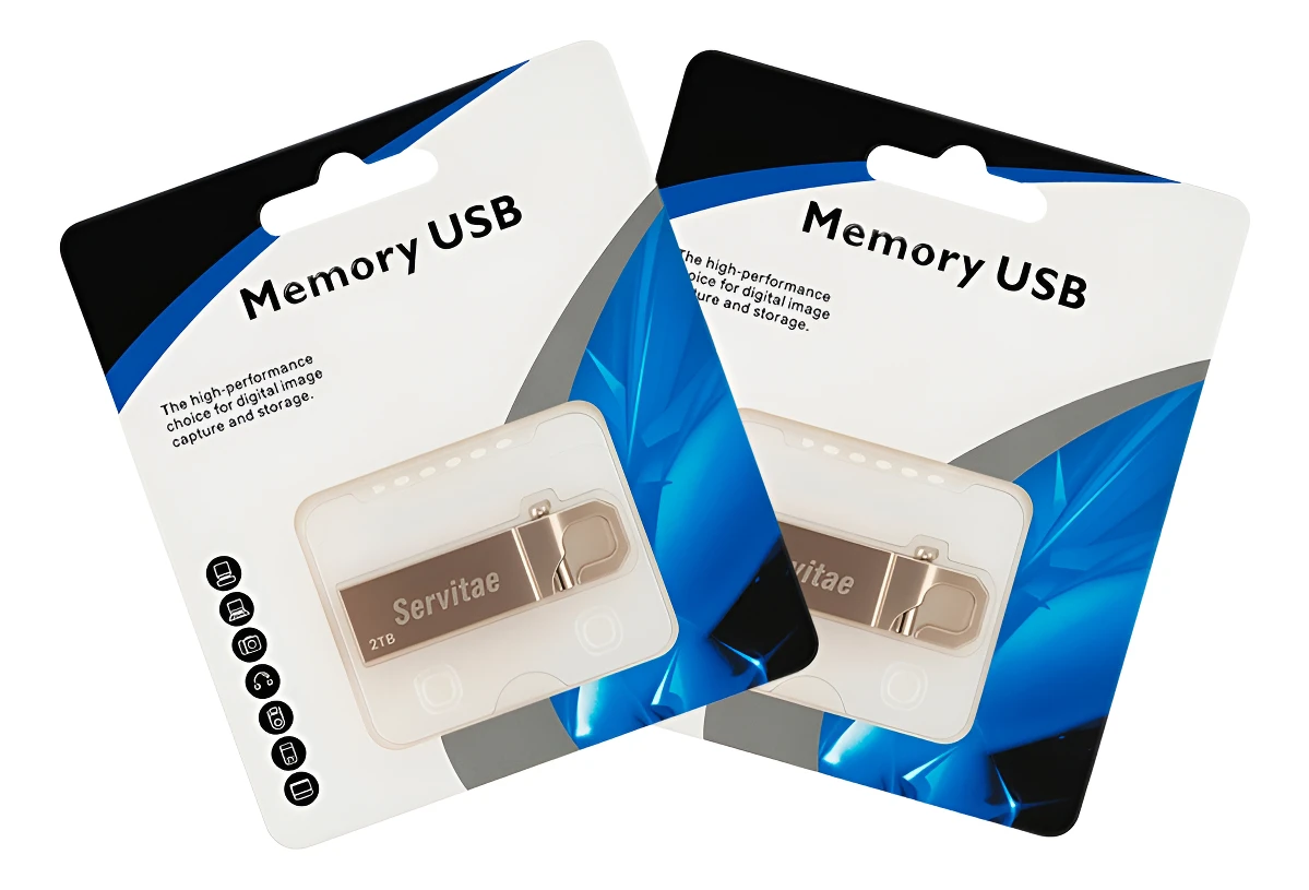 Memoria USB 2TB con llavero incluido, disco flash de 2 teras marca X2, ideal para almacenar y transportar archivos pesados