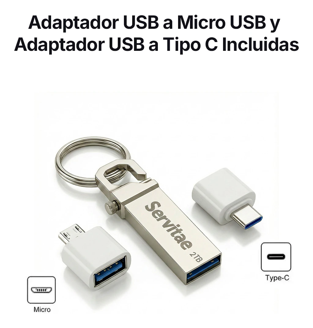 X2 Memorias Usb 2tb Disco 2 Tera Flash Drive Con Llaveros - Image 4