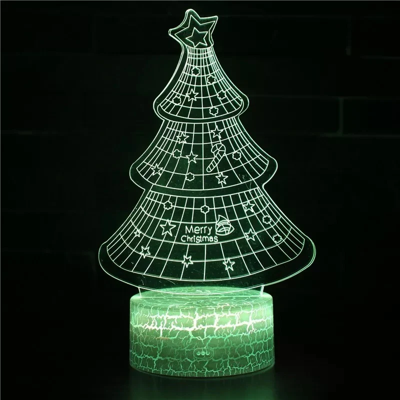 Luz nocturna navideña LED 3D con diseño de serie navideña, táctil para decorar y ambientar el hogar en Nochebuena