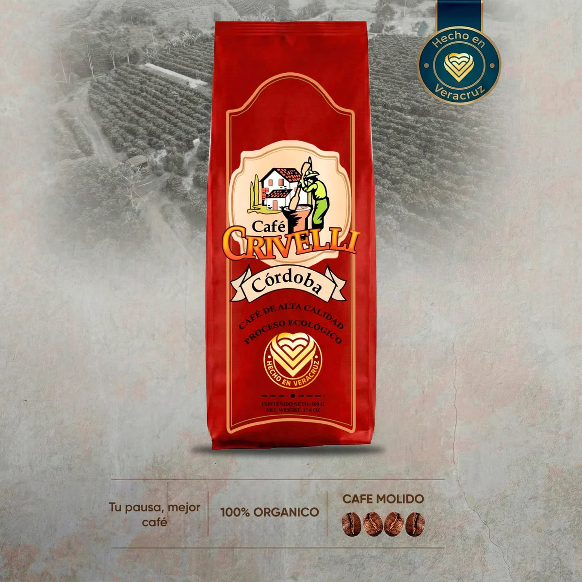 Café Molido 500gr Crivelli Cordoba Ecológico De Exportación - Image 4