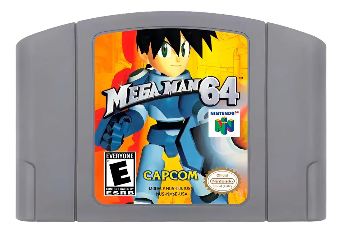 Videojuego Mega Man 64 para Nintendo 64, aventura de acción y exploración en 3D con plataformas, disparos y coleccionables