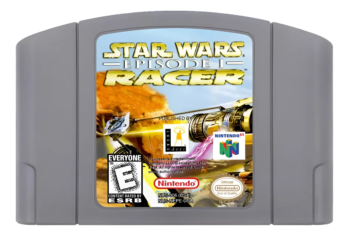Cartucho de Star Wars Episode I Racer para Nintendo 64, juego de carreras de velocidad extrema con naves de la saga