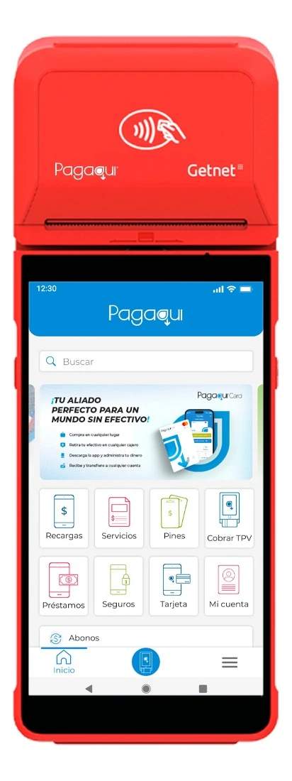 Terminal punto de venta Max con lector NFC y EMV, imprime recibos, sin renta mensual, ideal para negocios en México