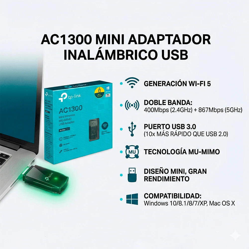 Adaptador USB WiFi TP-Link AC1300 MU-MIMO - Image 7