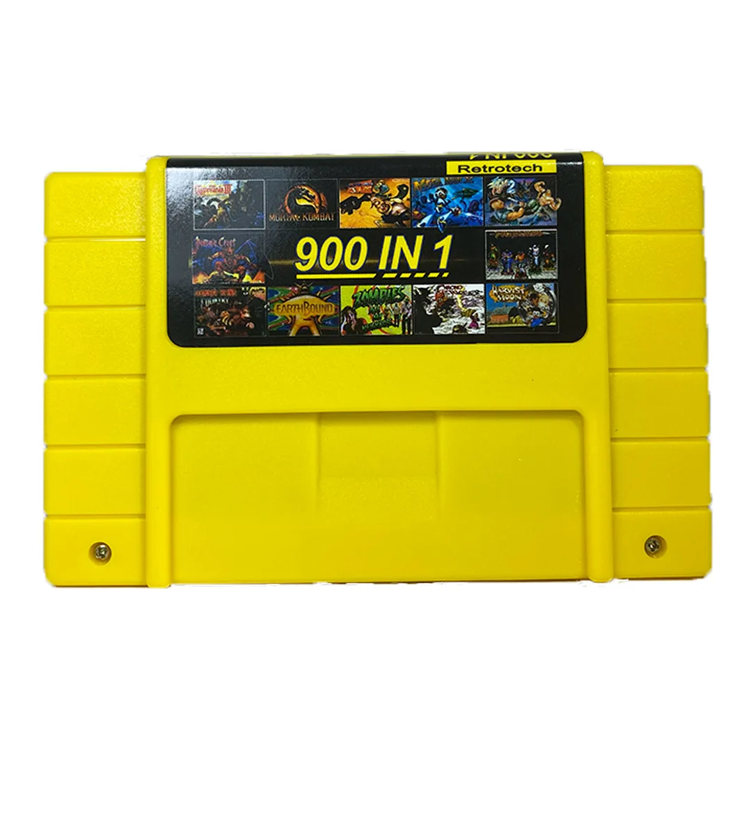 Cartucho multijuegos SNES 900 en 1 con Mario, Sunset Riders y Zelda, compatible con consolas Super Nintendo