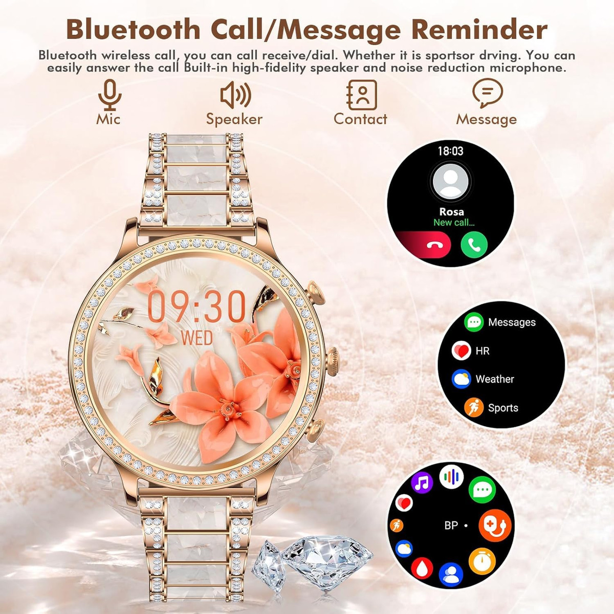 ART Smartwatch Mujer Elegante Gen 11 Carga Inalámbrica Deportivo - imagen 4