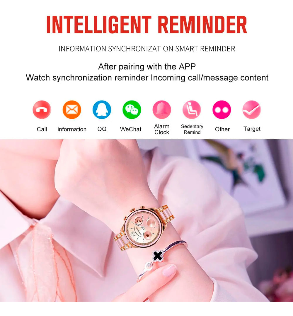 ART Smartwatch Mujer Elegante Gen 11 Carga Inalámbrica Deportivo - imagen 6
