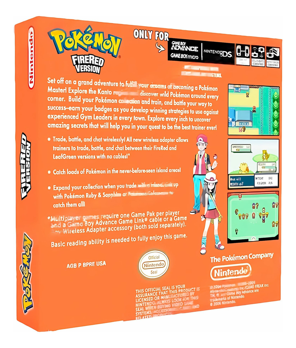 CON Pokémon Fire Red Gba Juego Físico En Caja Con Protección - imagen 3