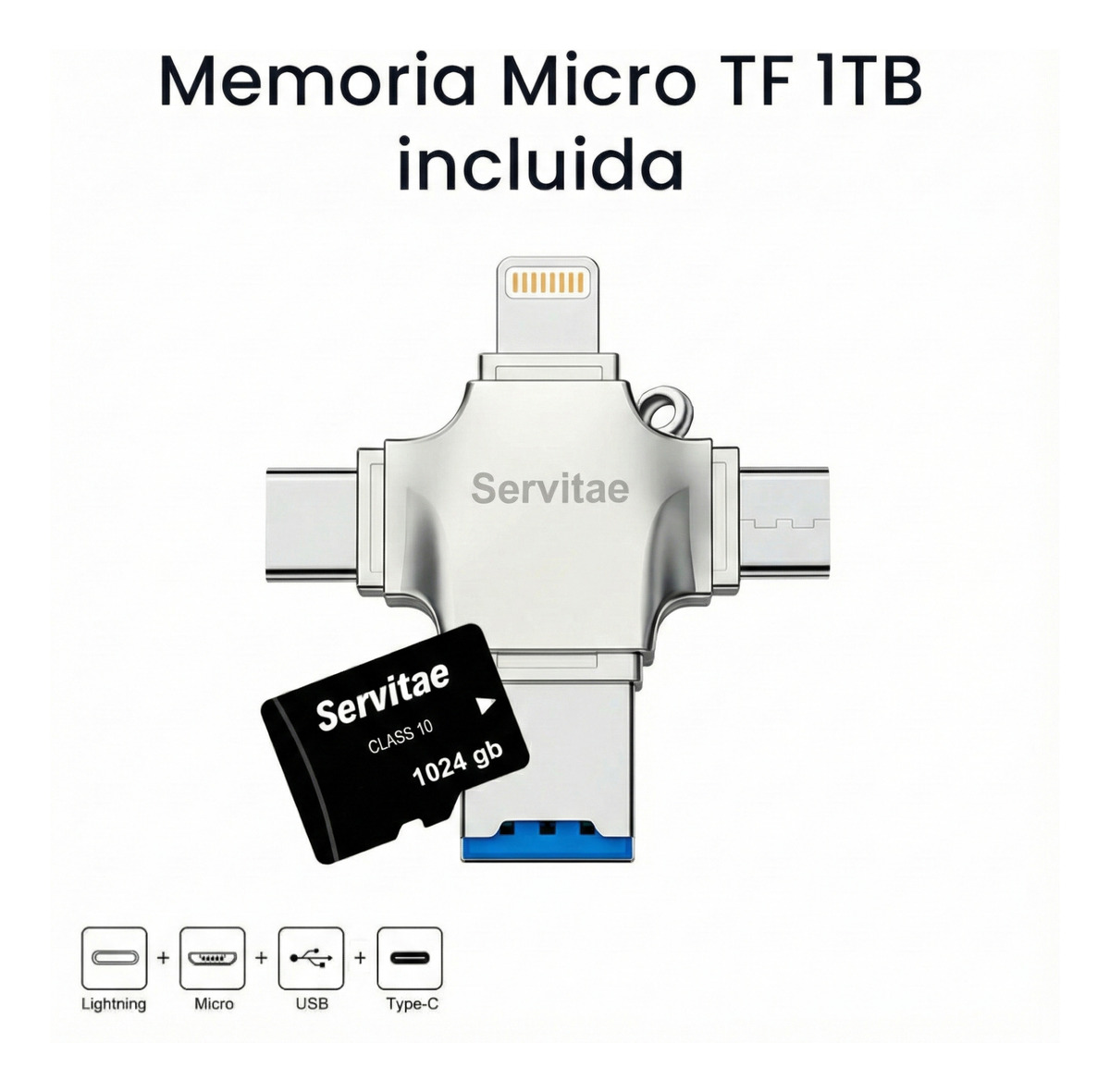 Memoria 1tb Lightning Android Pc Usb-c Ios Microusb 1 Tera - imagen 2