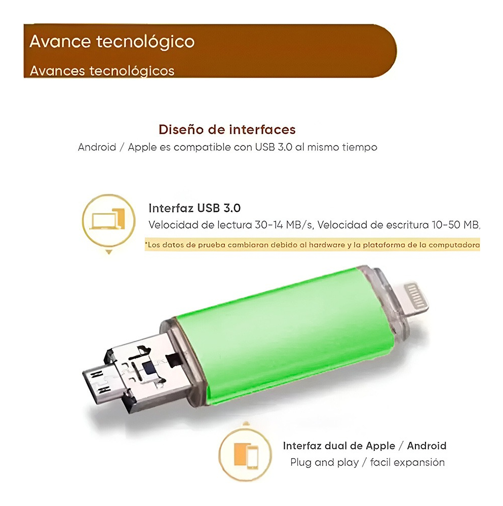 Memoria Usb Clasica Lightning Microusb Usb Pc 1tb 1024gb - imagen 4