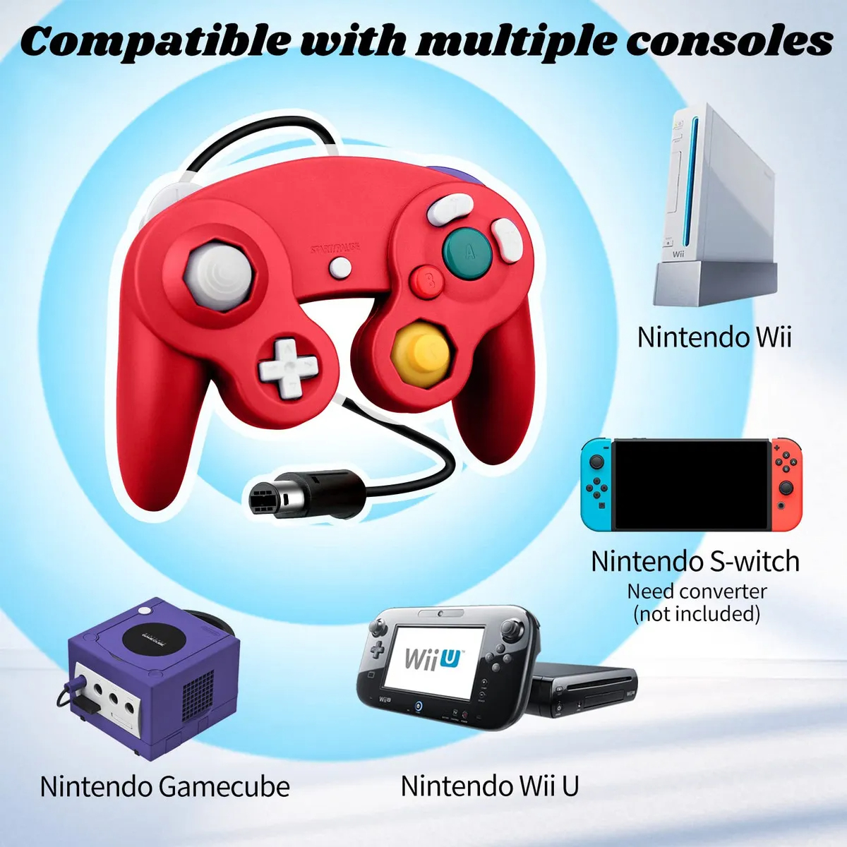 Nintendo Control Joystick Nintendo Gamecube Alámbrico Análogo Servita - imagen 3