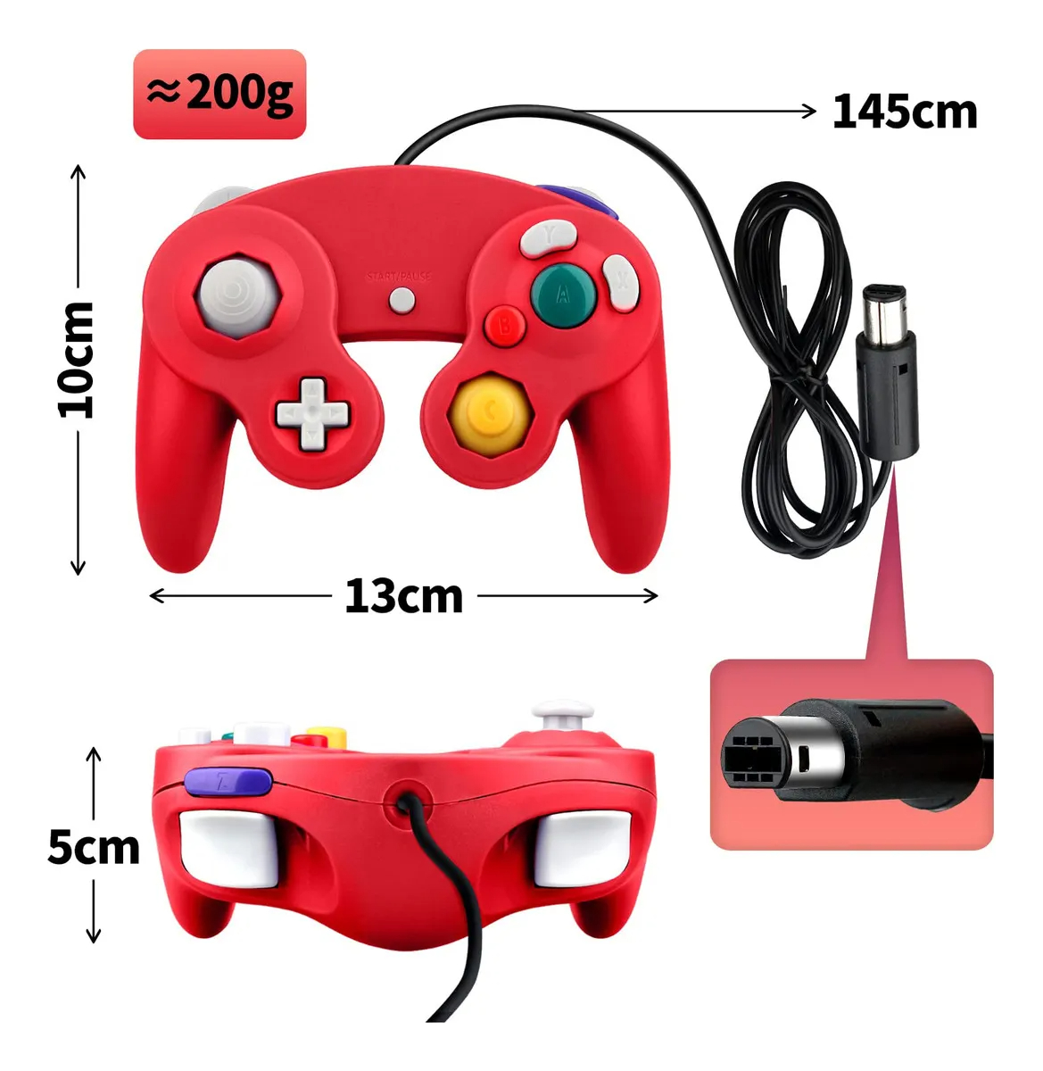 Nintendo Control Joystick Nintendo Gamecube Alámbrico Análogo Servita - imagen 6
