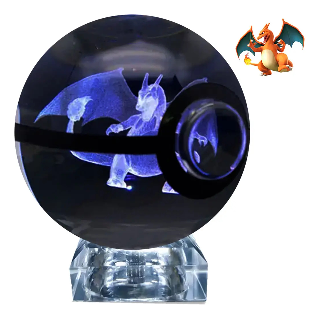 DEL Pokebola De Cristal 3d Pokemon Cristal Varios Modelos Luz - imagen 4