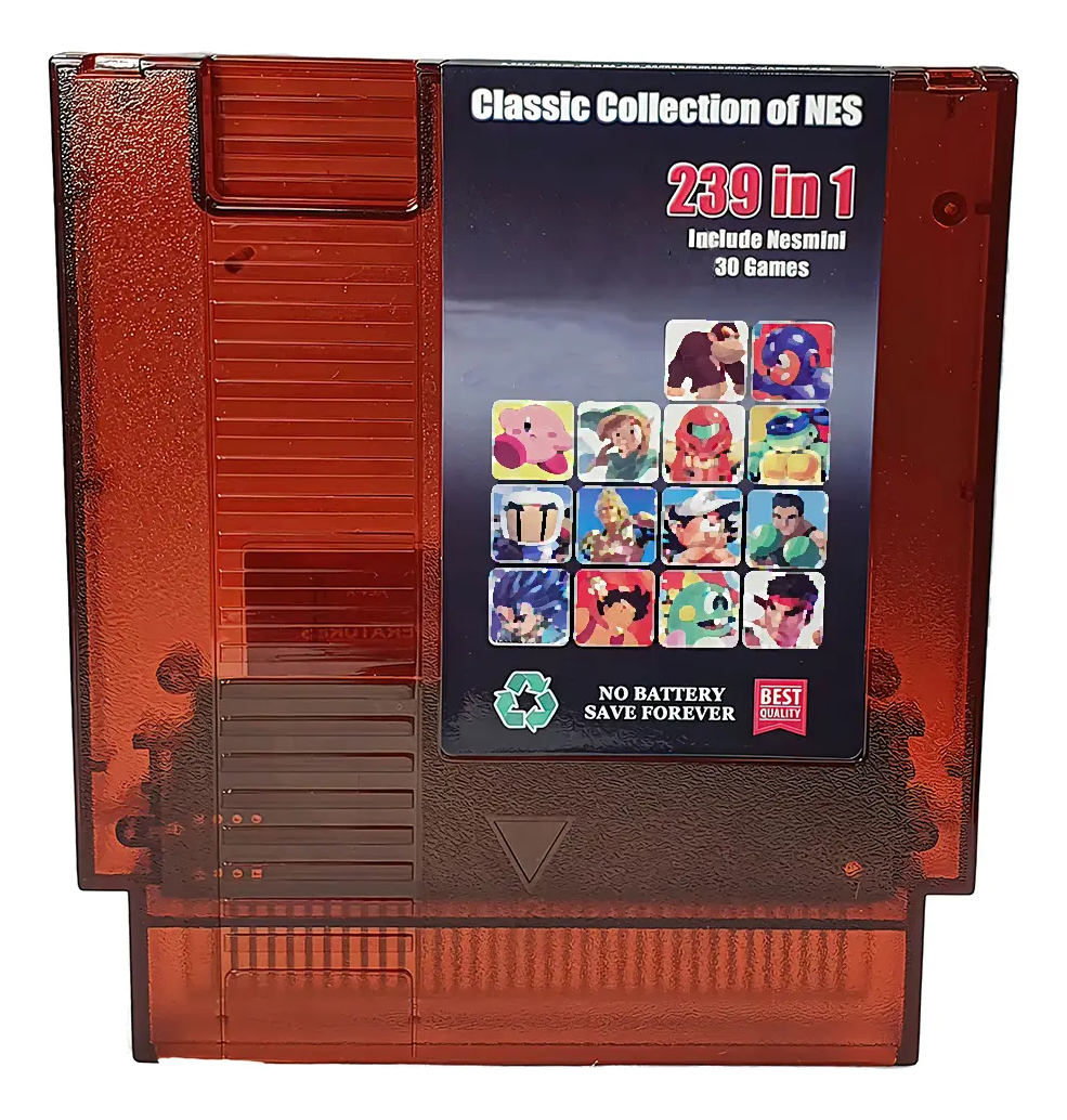 Tarjeta fisica de juegos NES 8 bits con bateria incorporada y memoria para guardar partidas, compatible con consola original Nintendo