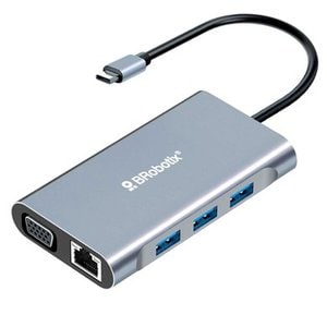 Hub USB C 7en1 BRobotix HDMI VGA RJ45 3USB3.0 Laptop MacBook — vista 1 de 6