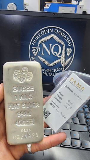 سبيكة فضة استثمارية PAMP Suisse – 1 كيلوجرام