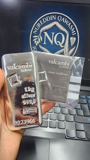 سبيكة فضة استثمارية Valcambi Suisse – 1 كيلوجرام