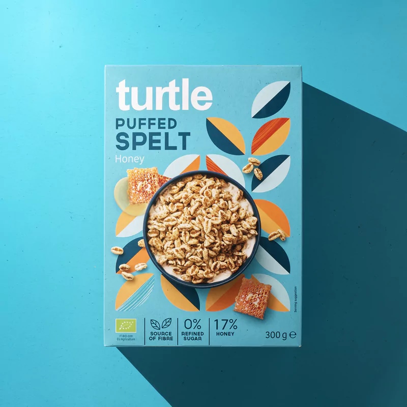 blue cereal box