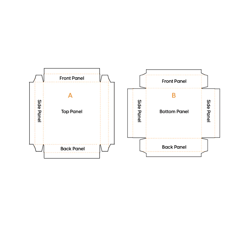 custom two piece box die line